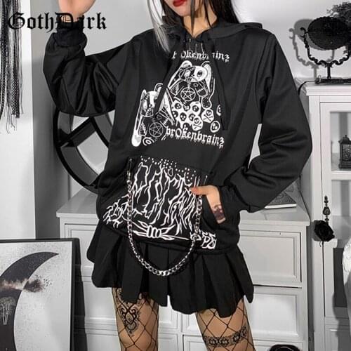 Женские толстовки с принтом Goth Dark China At AliExpress