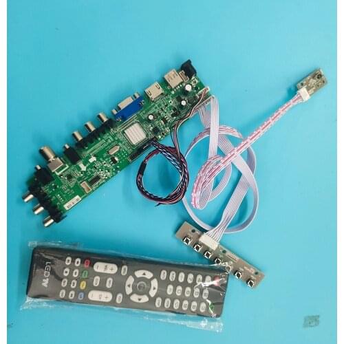 Kit For B173RW01 V.3 remote DVB-T DVB-T2 40pin 1600X900 Signal controller board digital TV LVDS USB HDMI VGA AV LED 17.3"