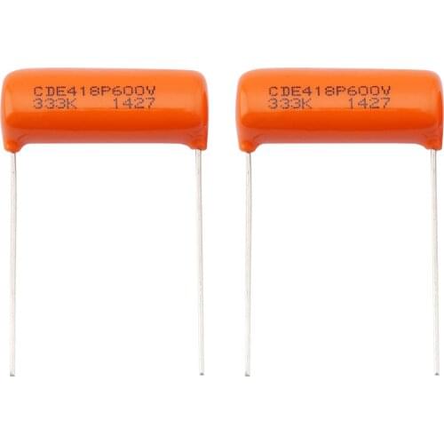CDE Sprague Orange Drop Capacitors Tone Caps .033uF 418P 333K 600V for Guitar or Bass (Set of 2)