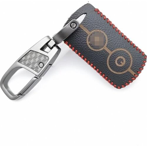 100% Leather Key Case Cover for Yamaha AEROX NVX155 QBIX JAUNS XMAX300 2 Button Motorcycle Smart Key bag fob Protect Shell