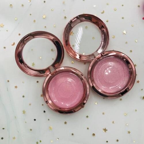 Round lashes box with eyelashes pink ,black,rose gold box custom private label logo customization