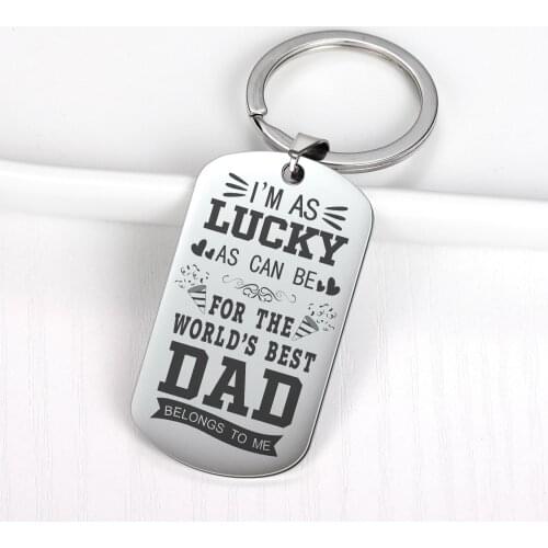 Stainless Steel Fashion Keychain Fathers Day Gift Military Army Necklace Engraving Name ID Tags Pendant Men Custom Wholesale