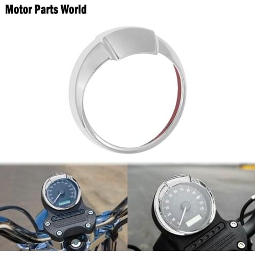 Motorcycle Chrome 4'' Speedometer Bezel Covers Trim Ring Visor For Harley Dyna Fat Bob FXDF Touring Road Glide Sportster XL883