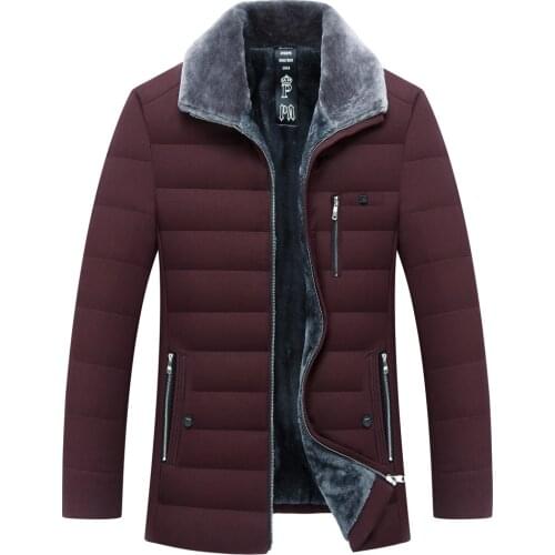 Male Casual Fleece Parkas Men Clothing Mens Winter Parkas Fur Collar Windbreaker Cotton Padded Anorak Thick Warm Jacket Coat