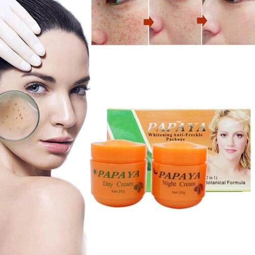 Papaya Cream Morning And Night Cream Set Refreshing Moisturizing Whitening Anti Freckles Improving Dull Skin