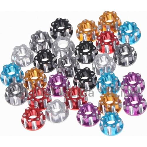 4pcs CNC Metal M4 4mm Hex Wheel Mount Nuts Set for 1/10 HSP Sakura D3 D4 1/10 RC Car Upgrade Parts