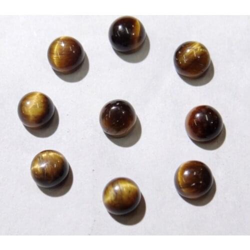 Wholesale 4mm Natural tiger eye Stone Half Round Flat Back Cabochons No Hole Beads for DIY Jewelry making 100pcs