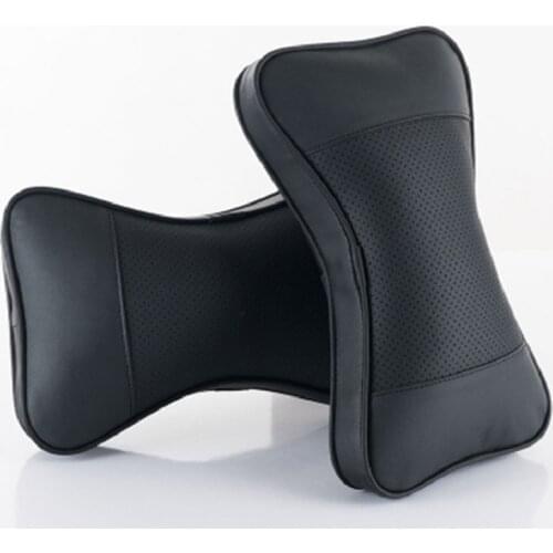 2 Pcs Car headrest Neck Pillow for travel Real Leather Auto Headrest Cushion Pad Car Interior Accessories Cars Accessories