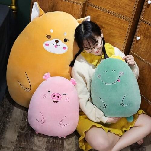 50/70cm super kawaii bear dog cat dinosaur pig mouse plush pillow stuffed animal sleep napping pillow baby kids gifts shiba toy