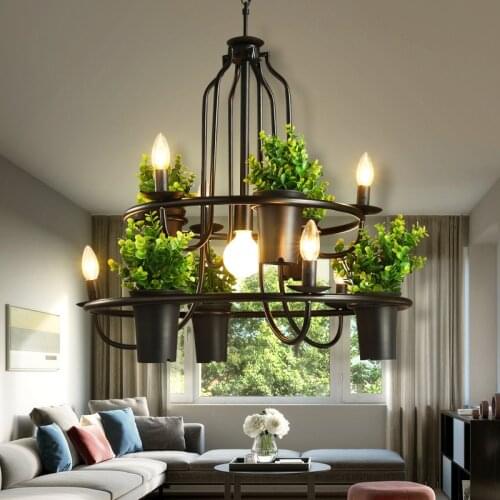 Nordic modern simple Restaurant Bar Cafe art green plant chandelier garden personality balcony lamps