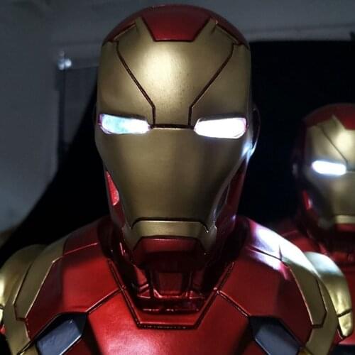 WZP PONG 36CM Super hero Mk46 with Light Figurine Dolls Toys Resin Statue Bust Action Figure Collectible Model Toy Gift