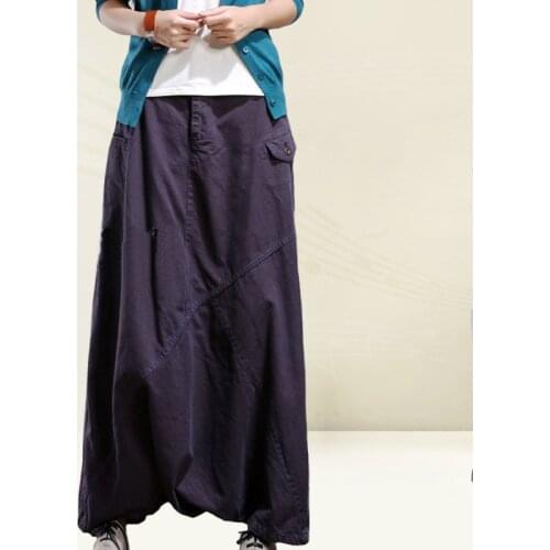 Women hip hop streetwear Baggy Pants Fluid Big Crotch Wide Leg Bloomers Elastic Waist Harem Trousers Femme Pantalon YT001