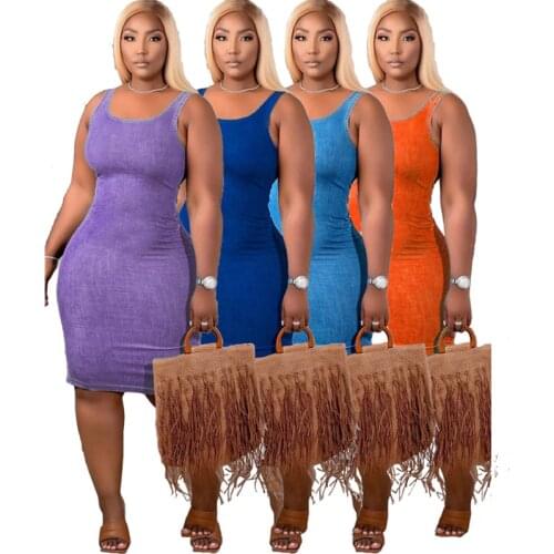 S-4xl Plus Size Dress Women Wholesale Clothing Fashion Solid Bodycon Stretch Midi Casual New Streetwear Summer Dropshpping 2021
