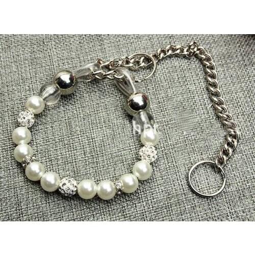 1pcs dogs cats fashion Diamond ball pearl necklace doggy collar grooming puppy collars products pet dog cat accessories