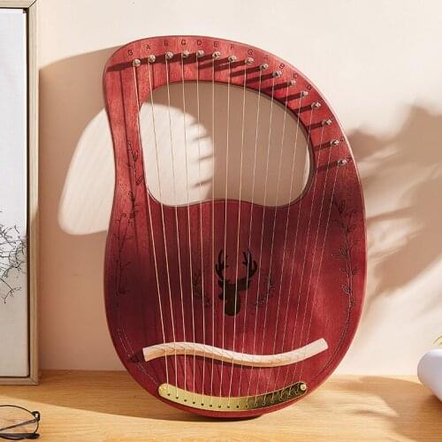 16 Strings Lyre Harp Board Or Box Type W/ Bag Instruction Tuning Wrench Plectrum For Beginners Portable Stringed Instrument