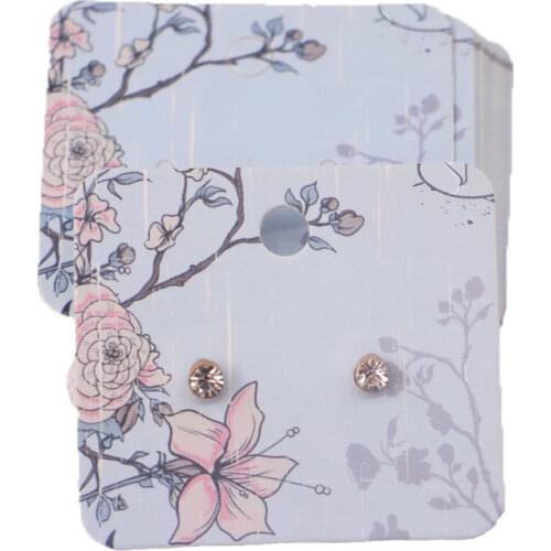 New 50PCS Rectangle Gift Jewelry Cards Earring Package Display Colorful Flower Earrings Drops/Studs Jewelry Holder Hang Tag