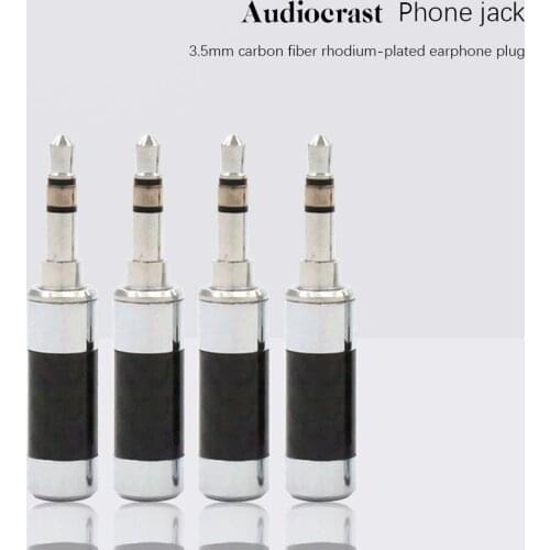 Audiocrast 3.5Mm Carbon Fiber Rhodium-Plated Headset Microphone Plug Trs Balance Cable Dual Channel Stereo Audio Amplifier Jack