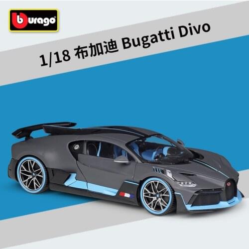 Bburago Diecast 1:18 Divo Grey Sport Cars High Simulation Vehicle Alloy Model Car