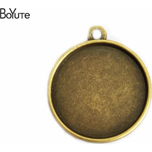 BoYuTe (40 Pieces/Lot) 25MM Cabochon Base Vintage Jewelry Accessories Parts Alloy Material Antique Bronze Libra Tray Pendant