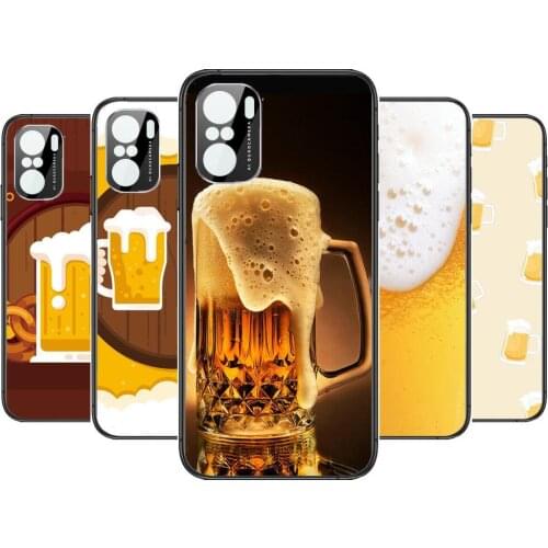 Beer mug Beer bubbles Phone Case For xiaomi redmi POCO F1 F2 F3 X3 Pro M3 9C 10T Lite NFC Black Cover Silicone Back Prett mi 10