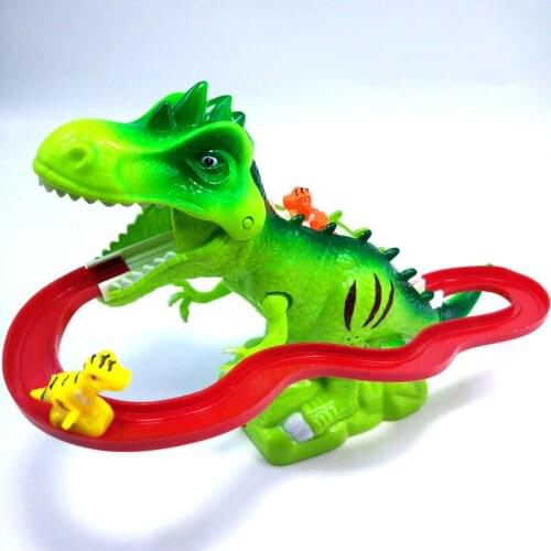 Electric Tracks Climb Stair Dinosaur Toys Glowing Dinosaurs with Sound Animals Model for Kids Children Interactive dinosaur