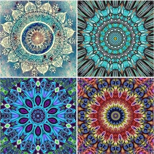 Full Round Drill Diamond Painting Mandala 5D Diamond Embroidery Flower Picture of Rhinestones Diamond Mosaic Cross Stitch Gift