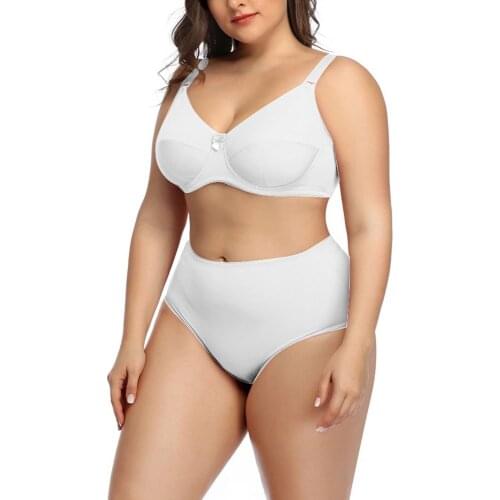 Sexy Brassiere Women Underwear Suit Bras Set Panty Big Boobs Non Padded Bra and Panty Set Plus Size 38 40 42 44 46 48 50
