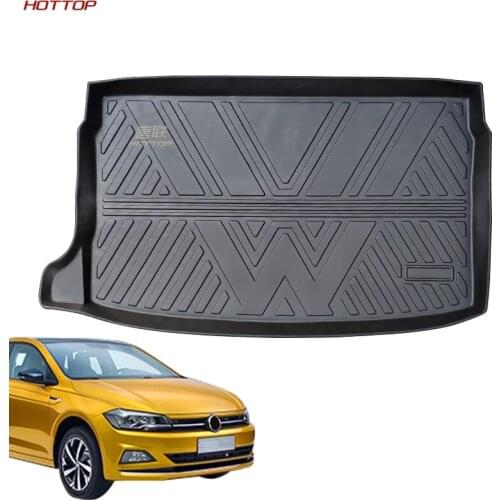 TPO Black Trunk Cargo Mat Waterproof Cargo Liner Boot Carpets For Volkswagen VW Polo Plus 2019