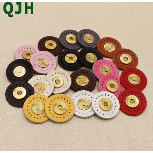 Round DIY Sewing Bag Wallet Leather Magnetic button Genuine Leather Snap Buckle Handmade Patchwork Lock Craft Accessories