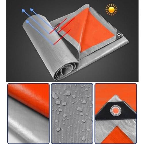 Low Weight Durable Reflective Coated Silvery Anti-UV Sunshade Waterproof Tarpaulin Outdoor Carport Truck Rain Cloth Garden Tarp