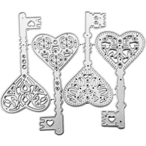 Heart Key Metal Cutting Dies Stencil Scrapbooking DIY Album Stamp Paper Emboss