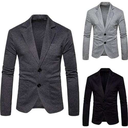 Mens Two Button Casual Small Suit Mens Fashion Jacket Trend Jacket