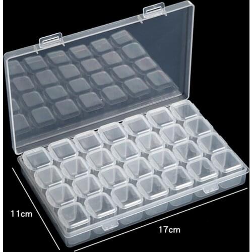 12-slot Diamond Painting Accessories Mini Flip Transparent Plastic Box Nail Beads Rhinestone Display Storage Box