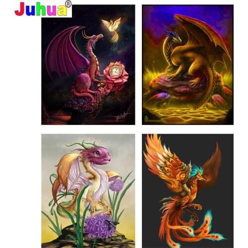 Diamond Painting Kit Animal 5D DIY Diamond Embroidery Cute little Dragon Pictures Of Rhinestones Mosaic Cross Stitch Wall Art