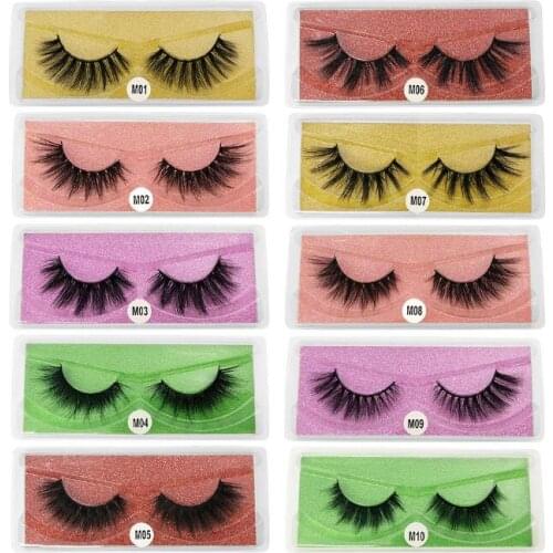 100Set/Lot 3D False Eyelash Set Color Base Card Naturally Thick Mink Hair Multi-Layer Eyelashes HA2309