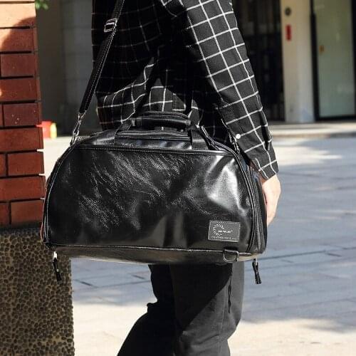 New Dry Wet Combo Training Bag PU Gym Fitness Handbag for Men Women Yoga Duffle Blosa One Shoulder Leisure Travel Crossbody Bag