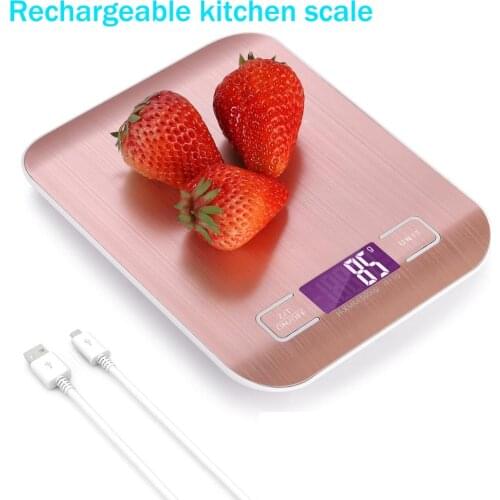 Portable USB LCD Electronic Kitchen Scales balance Cooking Measure Tools Digital Stainless Steel digital Weighing Food scale
