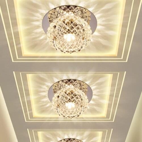 AC110V 220V Surface Mount Crystal 5W Led Downlights Ceiling Spot Light Lamps Porch light For Indoor Bedroom Home lighting