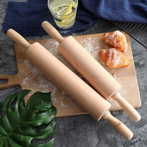 Solid wood rolling stick Roller press stick Painless dumpling skin rolling stick Large hammer rolling stick baking tool