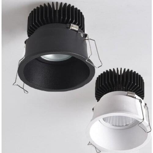 Dimmable Narrow Border Embedded Anti-Glare COB Ceiling Recessed Downlight 7W 12W 20W LED Wall Wash Light Hotel Villa Lighting