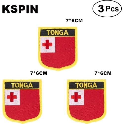 Tonga Shiled Shape flag patches national flag patches for Cothing DIY Decoration