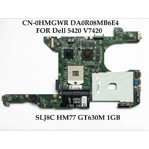 High quality CN-0HMGWR FOR Dell 5420 V7420 Laptop Motherboard DA0R08MB6E4 SLJ8C HM77 Chipset DDR3 GT630M 1GB 100% Fully Tested