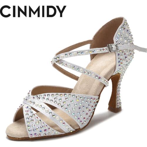 CINMIDY The New Women Latin Dance Shoes Jazz Training Sneakers Adult Ballroom Soft Sole Women Sandals 5cm-10CM High Heels