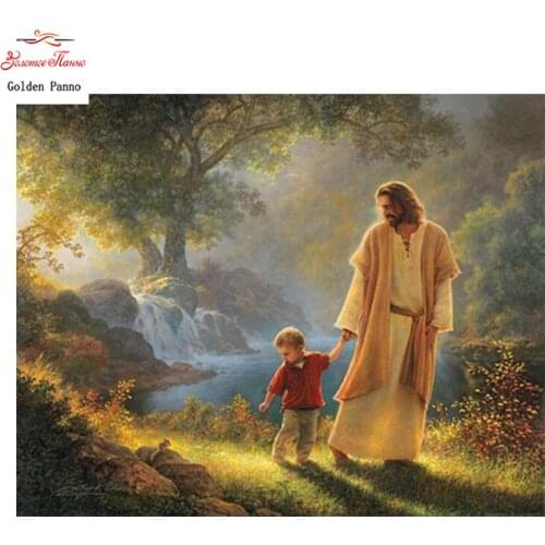 Golden Panno,diamond painting 5D Diy full square Religion Diamond embroidery Rivulet painting Mosaic picture by rhinestones