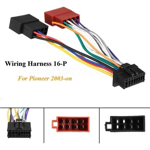 1pc 16 Pin Harness Connector for Pioneer 2003-on Car Stereo Radio Player ISO Wiring