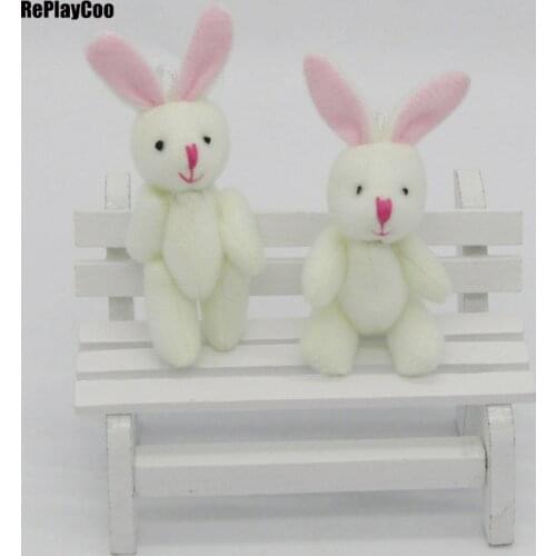 100Pcs/Lot Mini rabbit Stuffed Plush Toys Small white rabbitr with pink ear Stuffed Toys pelucia Pendant Kids Gift 01802