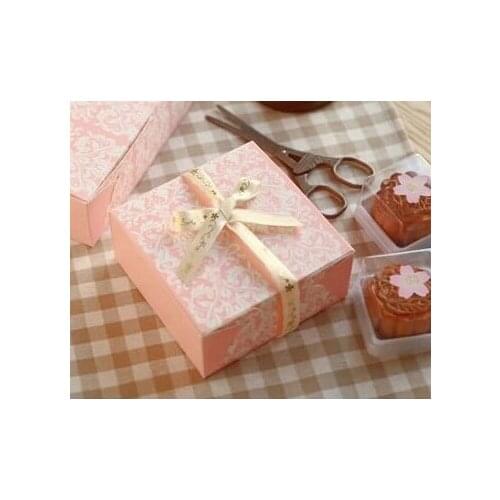 11.4*11.4*5cm pink vines flower dessert box cake,biscuit,dessert,cookie box baking gift packing kraft bag Free shipping