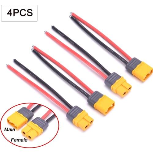 Amass XT60 XT60H Male / Female Adapter connector with 14AWG 10cm 100mm Wire Cable for FPV Battery RC parts