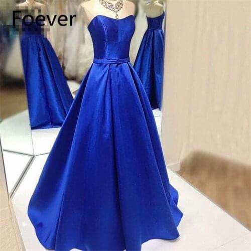 2019 Elegant Royer Blue Prom Dresses for teens Sweetheart Vestidos de fiesta Floor Length Formal Evening Dress for women