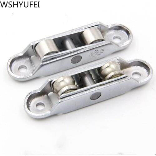 4 Pieces Zinc Alloy Conch Plastic Sliding Door and Window Pulley Sliding Door Track Window Double Groove Roller